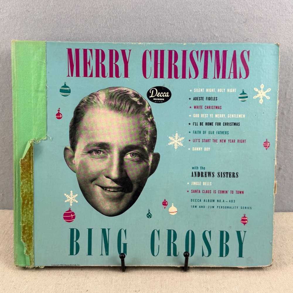Vintage Bing Crosby Merry Christmas 78 RPM Record Album Set Decca A-403 5-Disc